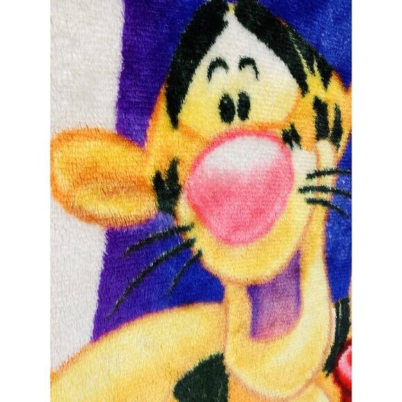 Vintage Cobertores Winnie the Pooh Tigger Red Blanket Minky 54x44 Plush Disney - Picture 7 of 12